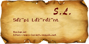 Sápi Lóránt névjegykártya
