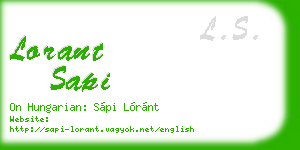 lorant sapi business card
