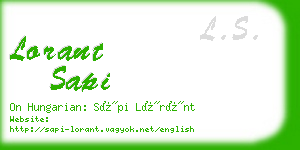 lorant sapi business card